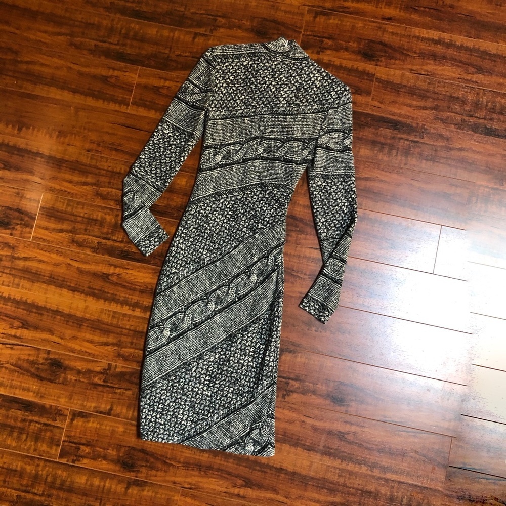 Cache Python Print Bodycon Ruched Waist Turtleneck Dress XS - Picture 10 of 11